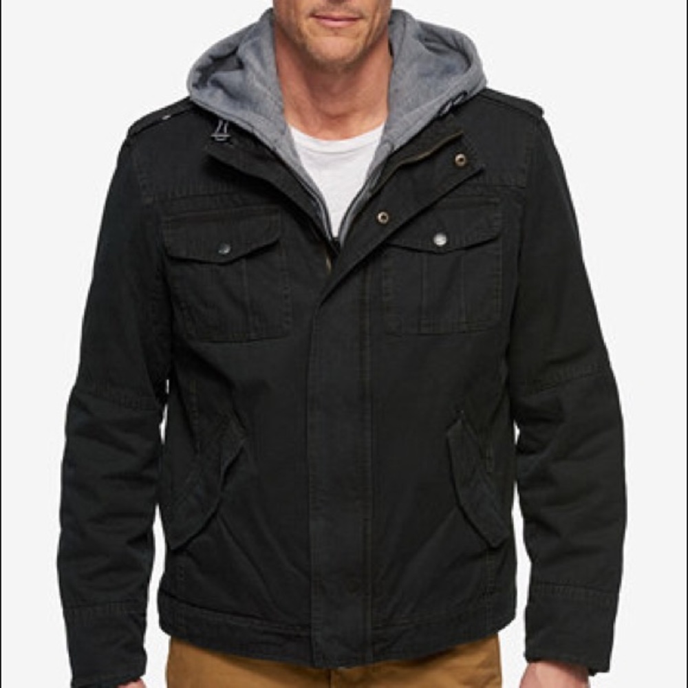 NAVY Levi Strauss Fleece Jacket w/ hood